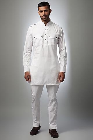 white cotton pathani kurta
