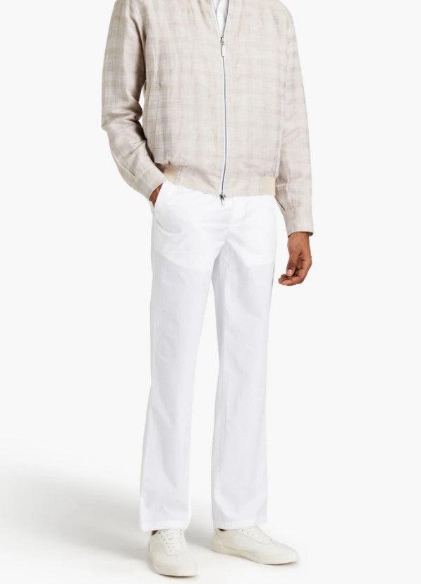 white cotton-poplin pants