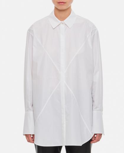 white cotton puzzle fold shirt