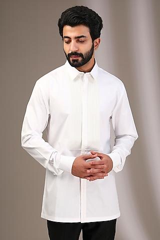 white cotton satin shirt