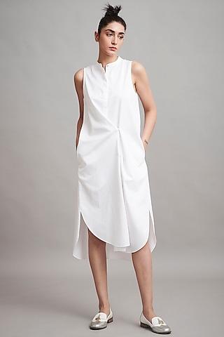 white cotton shirt dress