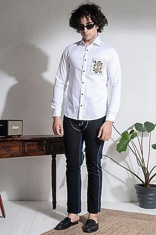 white cotton shirt with embroidery