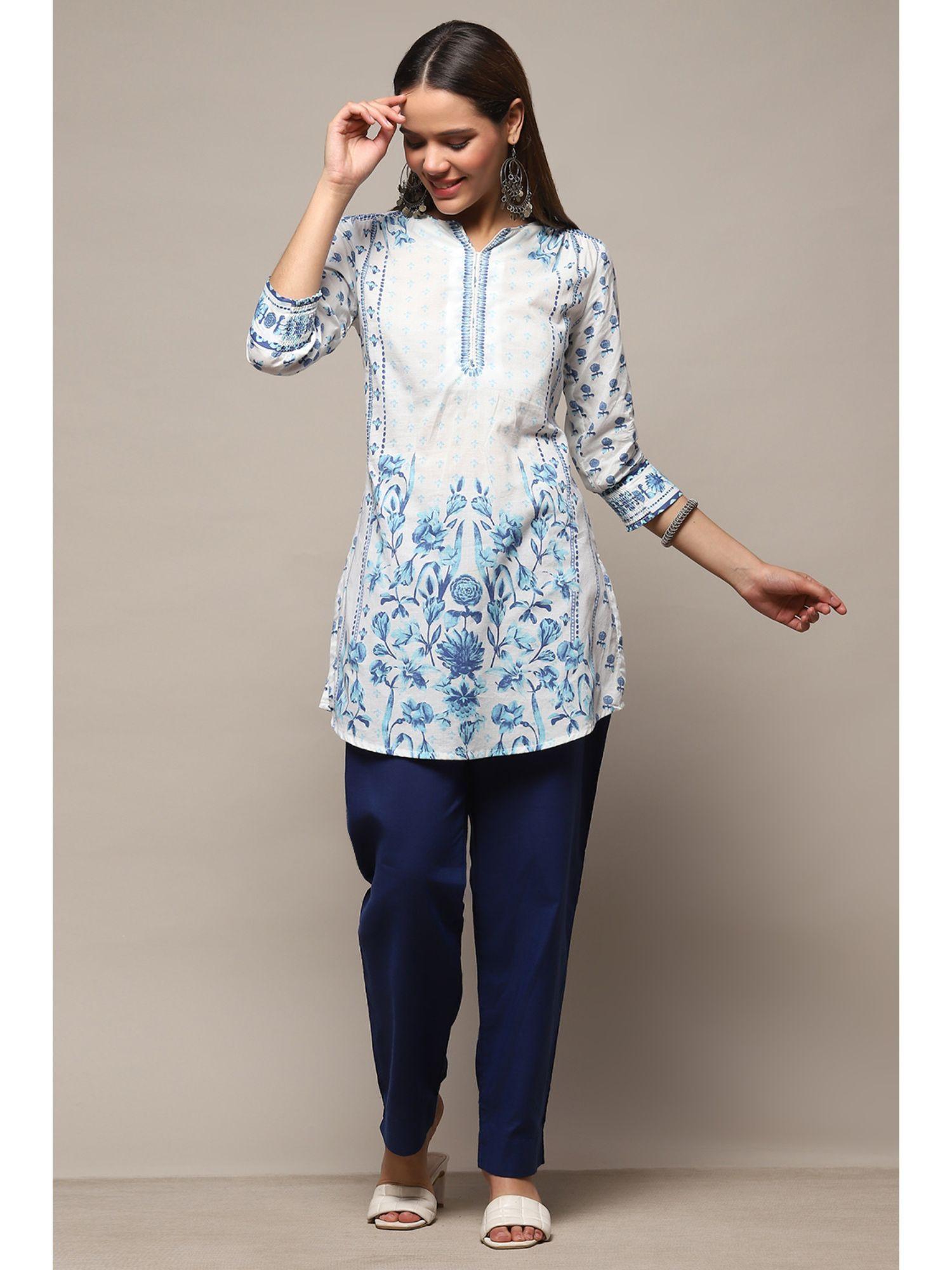 white cotton straight kurti