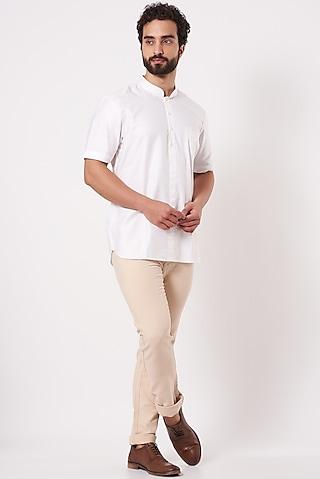 white cotton striped shirt