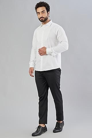 white cotton tuxedo shirt