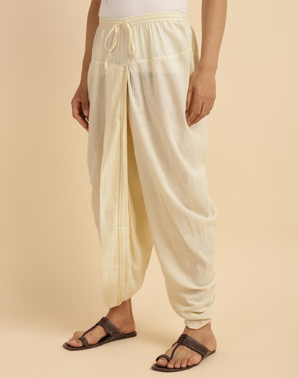 white cotton woven dhoti