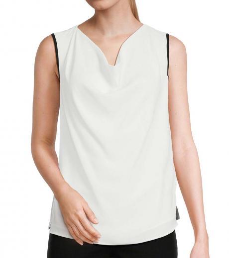 white cowlneck top