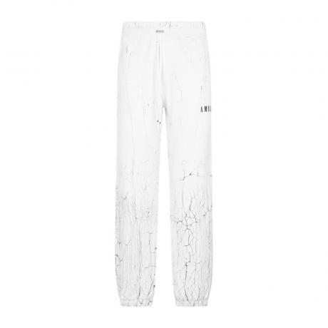 white cracked dye logo sweatpants