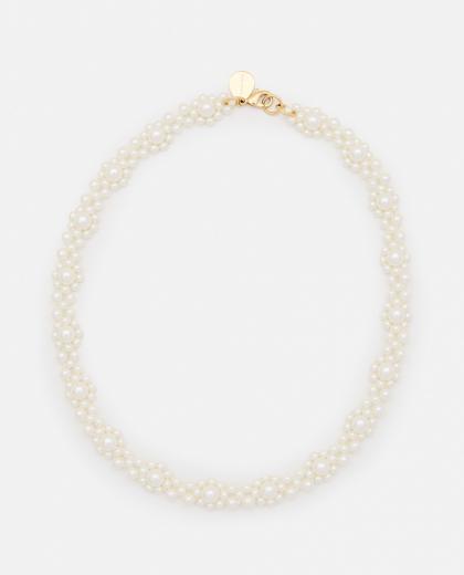 white crystal daisy chain necklace