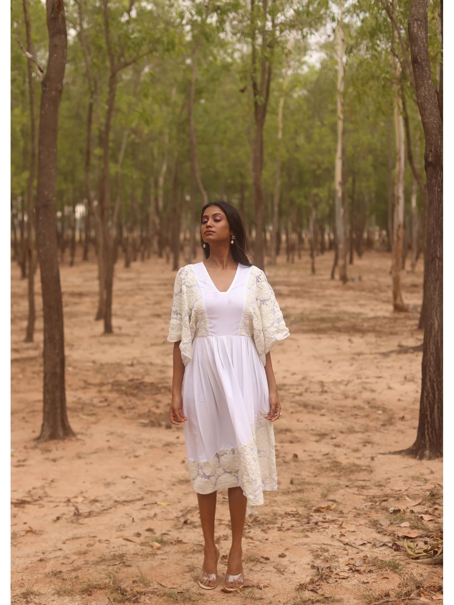 white de-stress midi dress