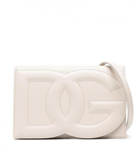 white dg logo leather crossbody bag