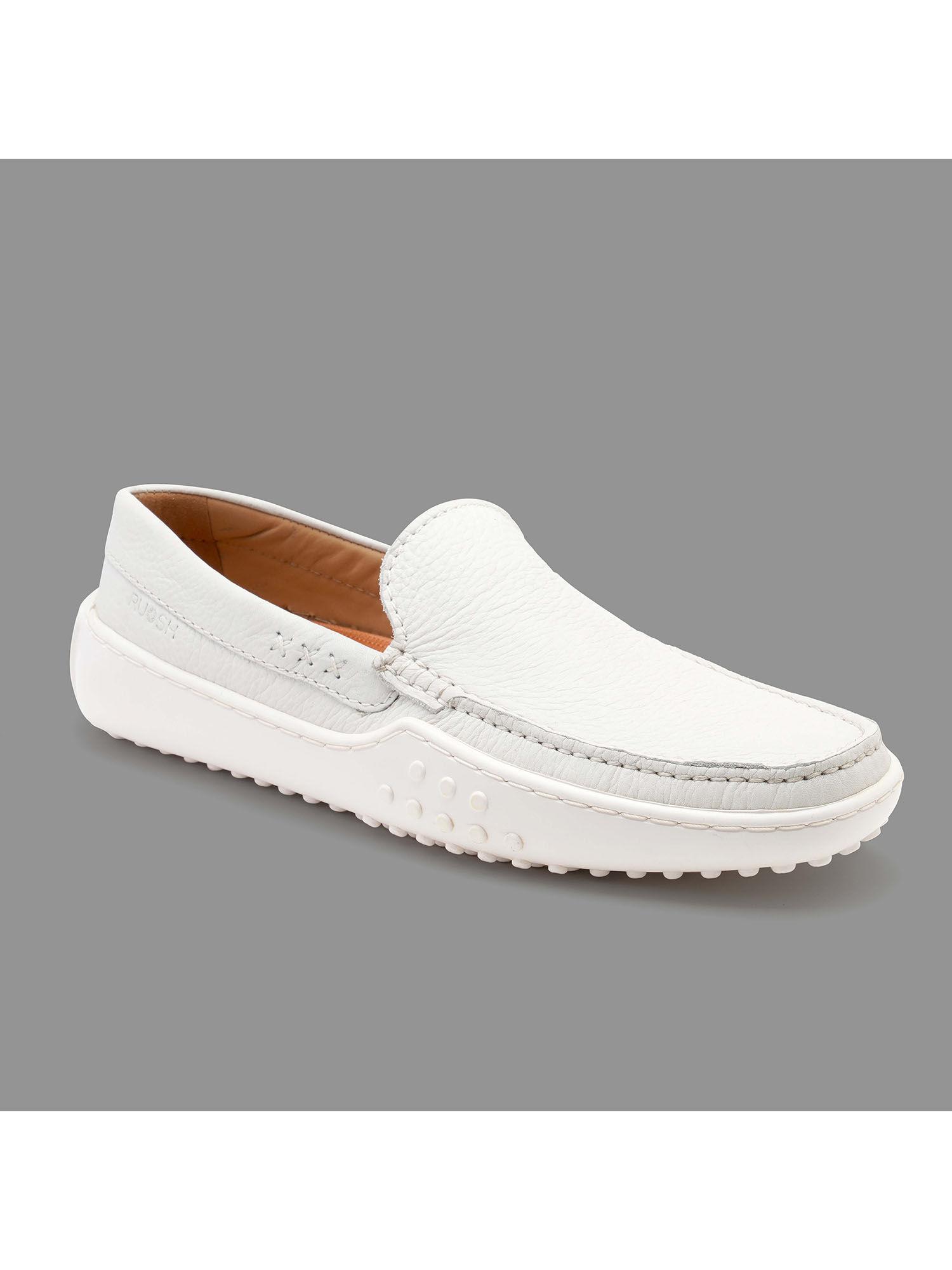 white driver casual loafers for men