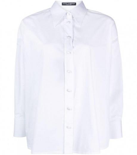white drop shoulder shirt