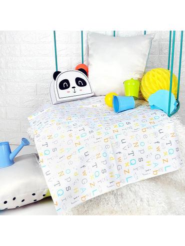 white easy alphabet waterproof bed sheet