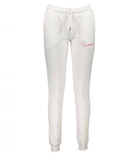 white elastic waist joggers