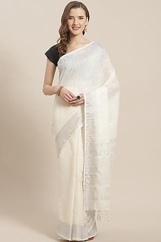 white embellished saree
