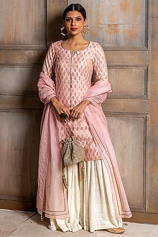 white embellished sharara set for girls