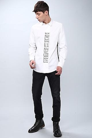 white embroidered cotton shirt