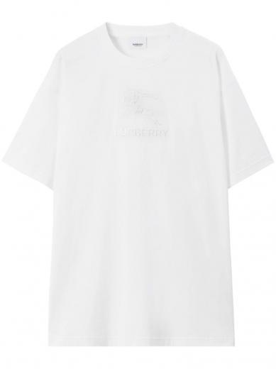 white embroidered logo t-shirt