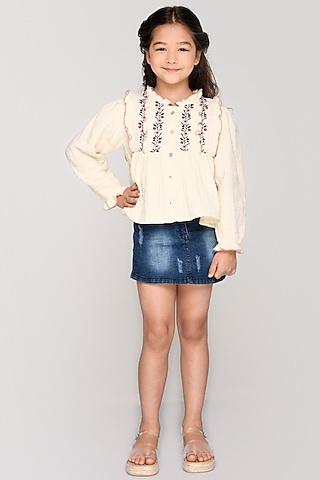 white embroidered top for girls