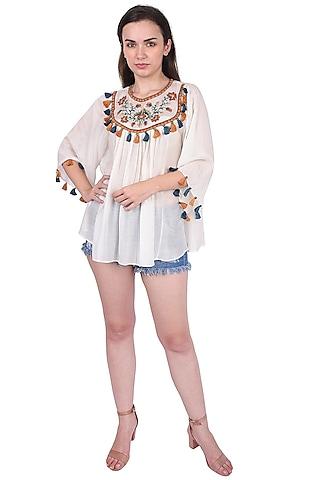 white embroidered top for girls