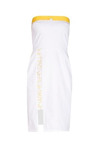 white embroidered tube dress