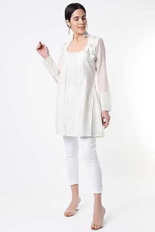 white embroidered tunic