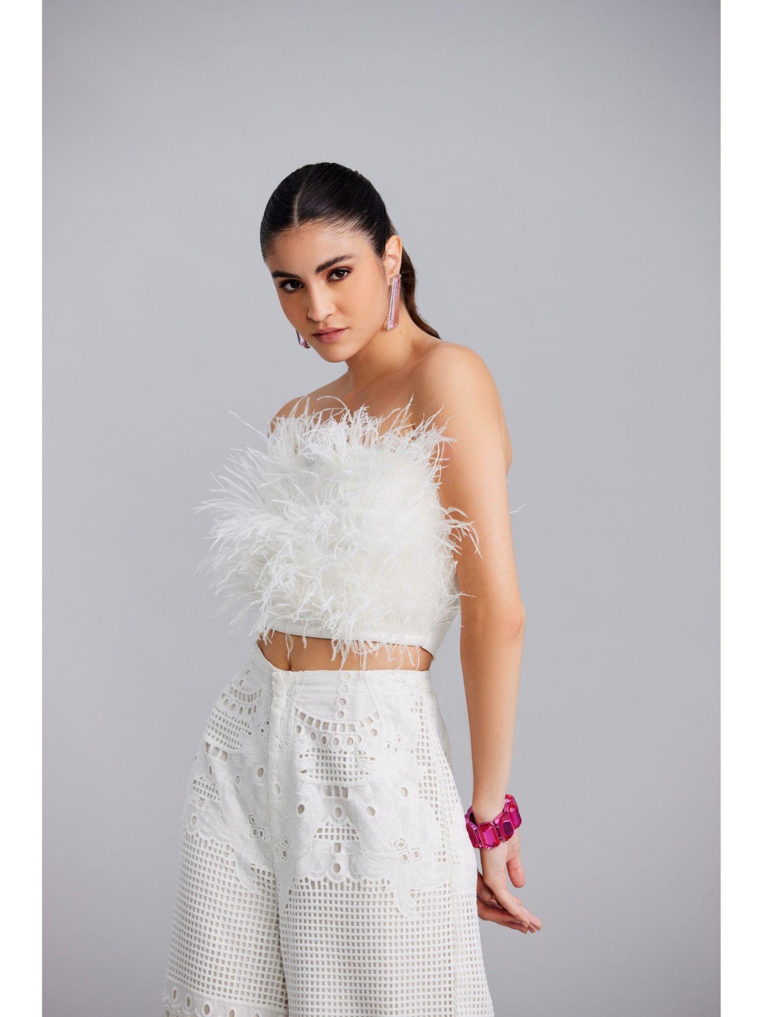 white feather top