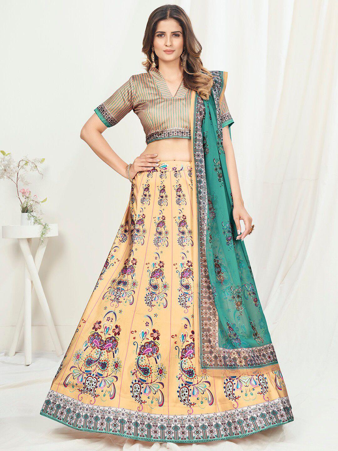 white fire women cream lehenga choli