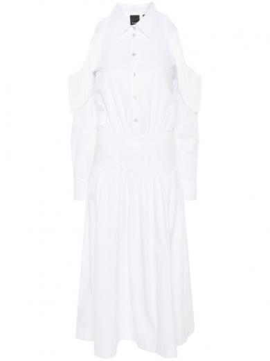 white flat collar sleeveless dress