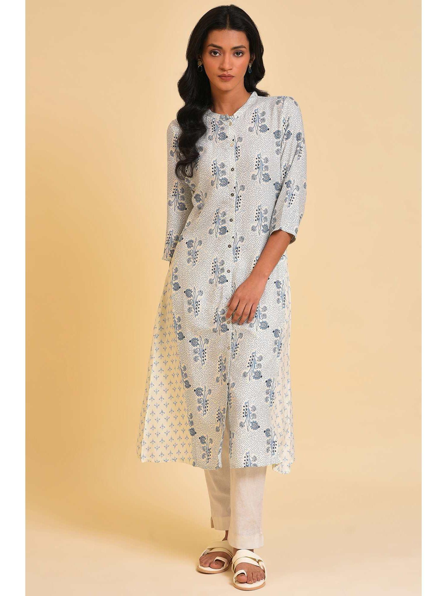 white floral kurta