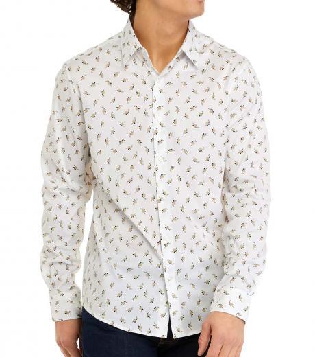 white floral print shirt