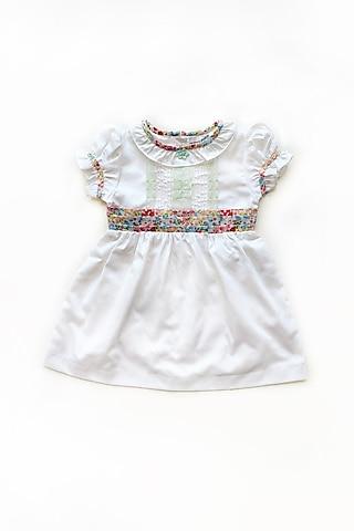 white floral printed dress for girls