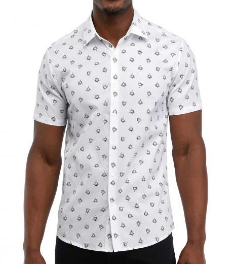 white floral sketch printed shirt