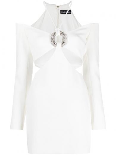 white front cut-out dress