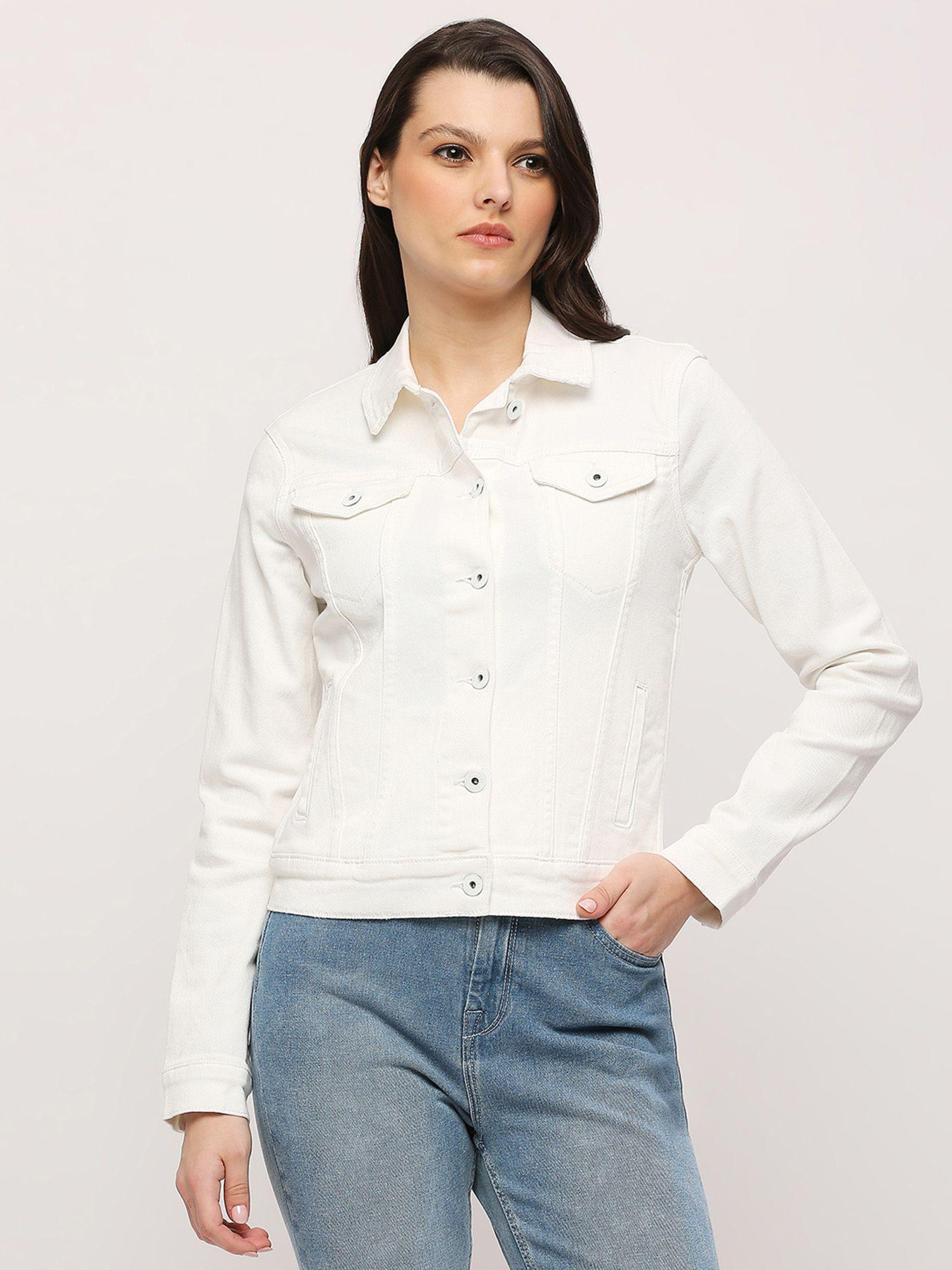 white front pocket trucker jacket