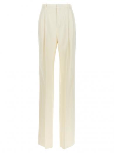 white gabardine trousers