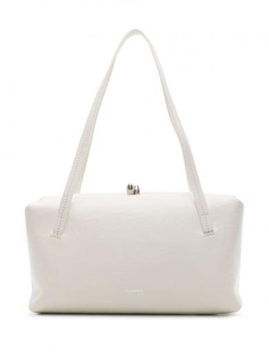 white goji medium leather handbag