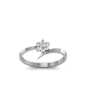 white gold cubic zirconia studded nagpur ring