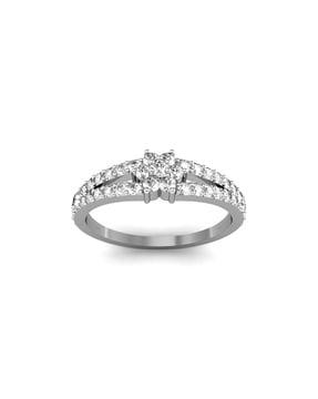 white gold cubic zirconia studded pune ring
