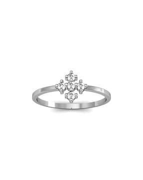 white gold cubic zirconia studded sachi ring