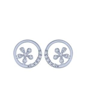 white gold diamond stud earrings