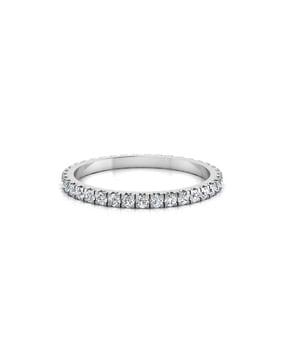white gold diamond-studded wedding band ring