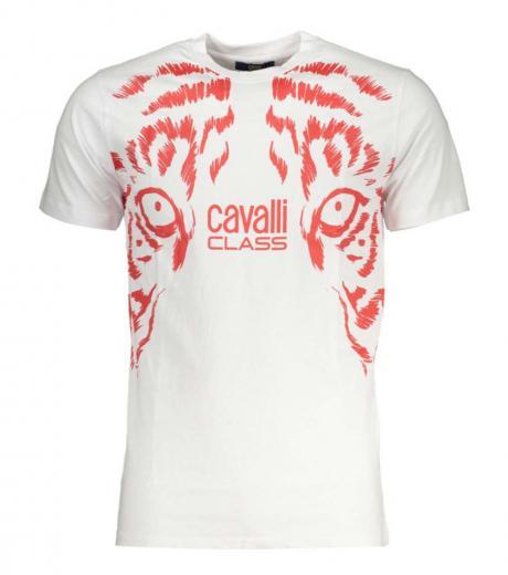 white graphic logo print t-shirt