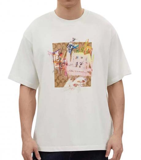 white graphic print t-shirt