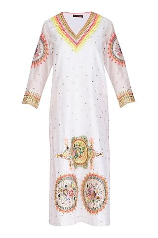 white hand embroidered cotton tunic