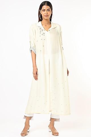 white hand embroidered dress