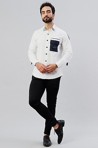 white hand embroidered shirt