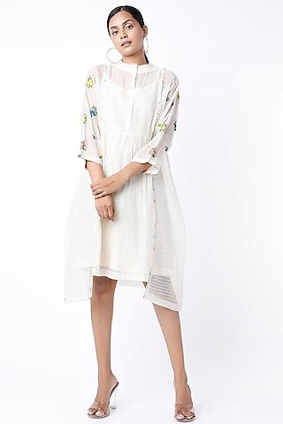 white hand embroidered tunic