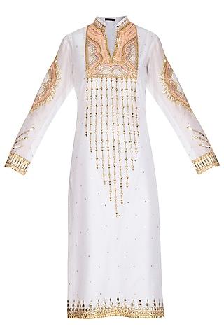 white hand embroidered tunic